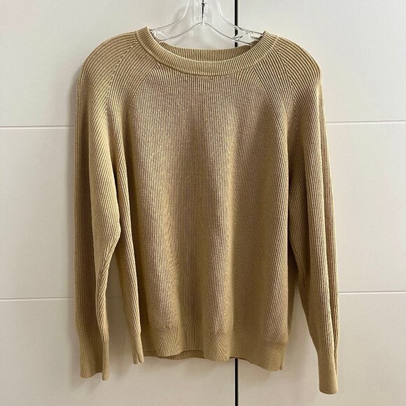 Muji Cotton Blend Crew Neck Sweater S Yellow - Picture 1 of 4